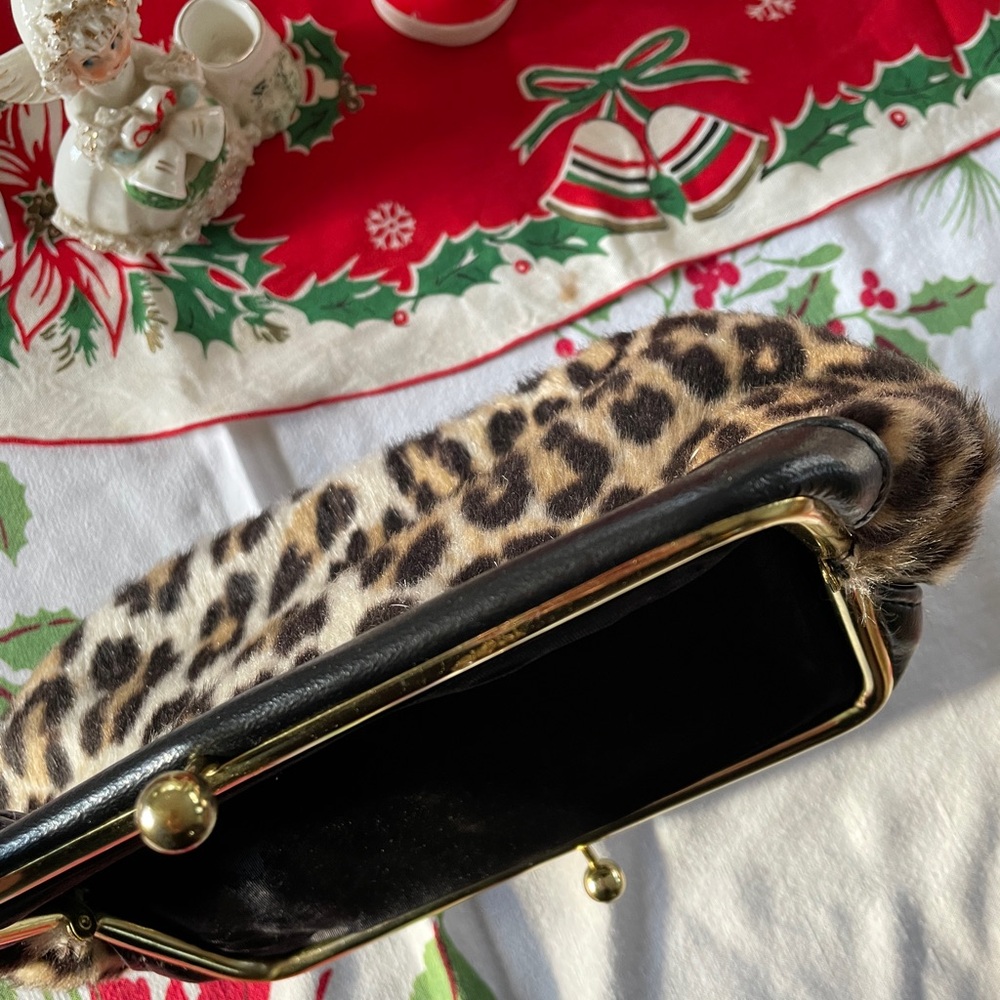 Amazing vintage 1950s Leopard Clutch Purse glam elegant pinup rockabilly - Picture 6 of 8